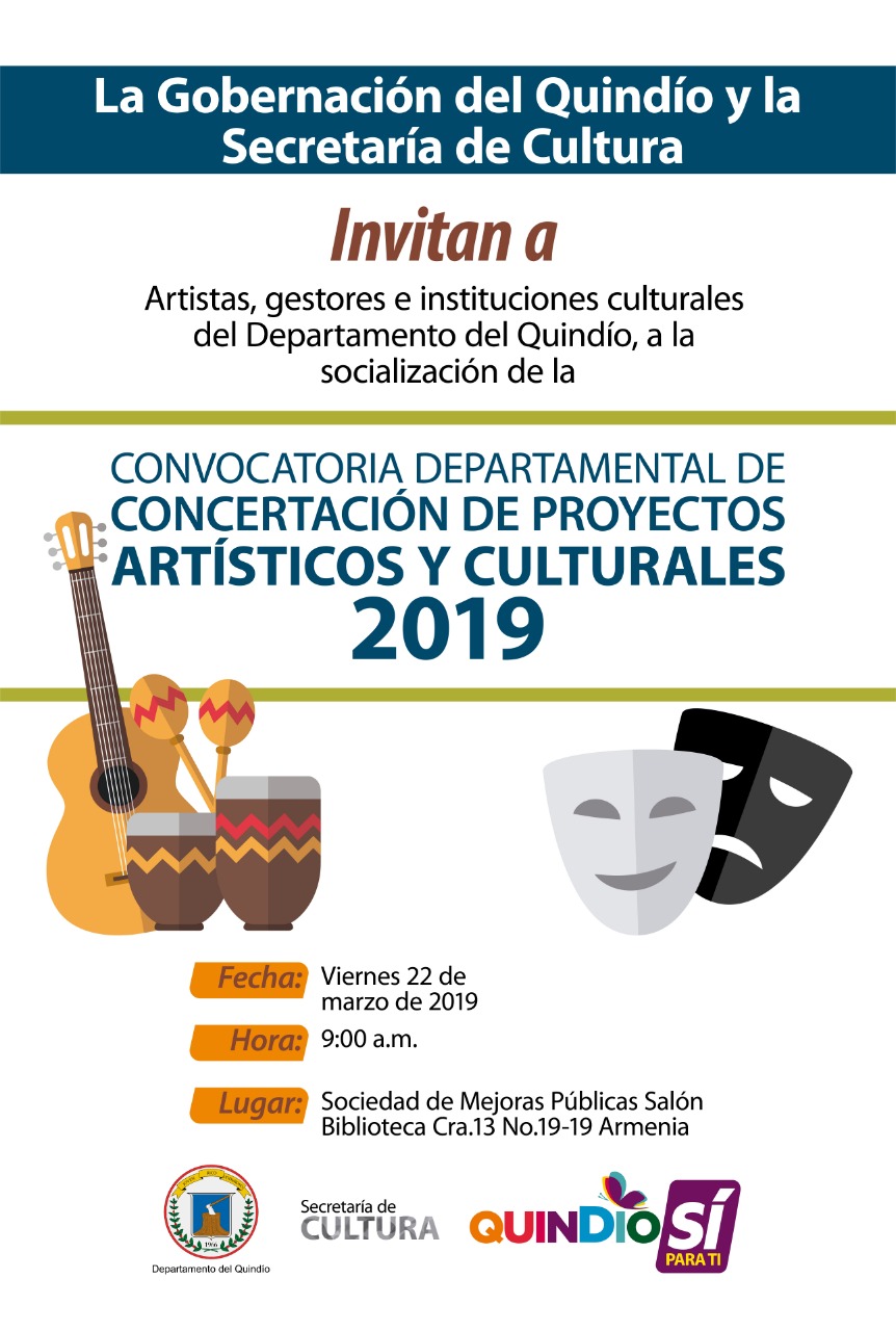Convocatoria departamental de concertación de proyectos artísticos y culturales 2019