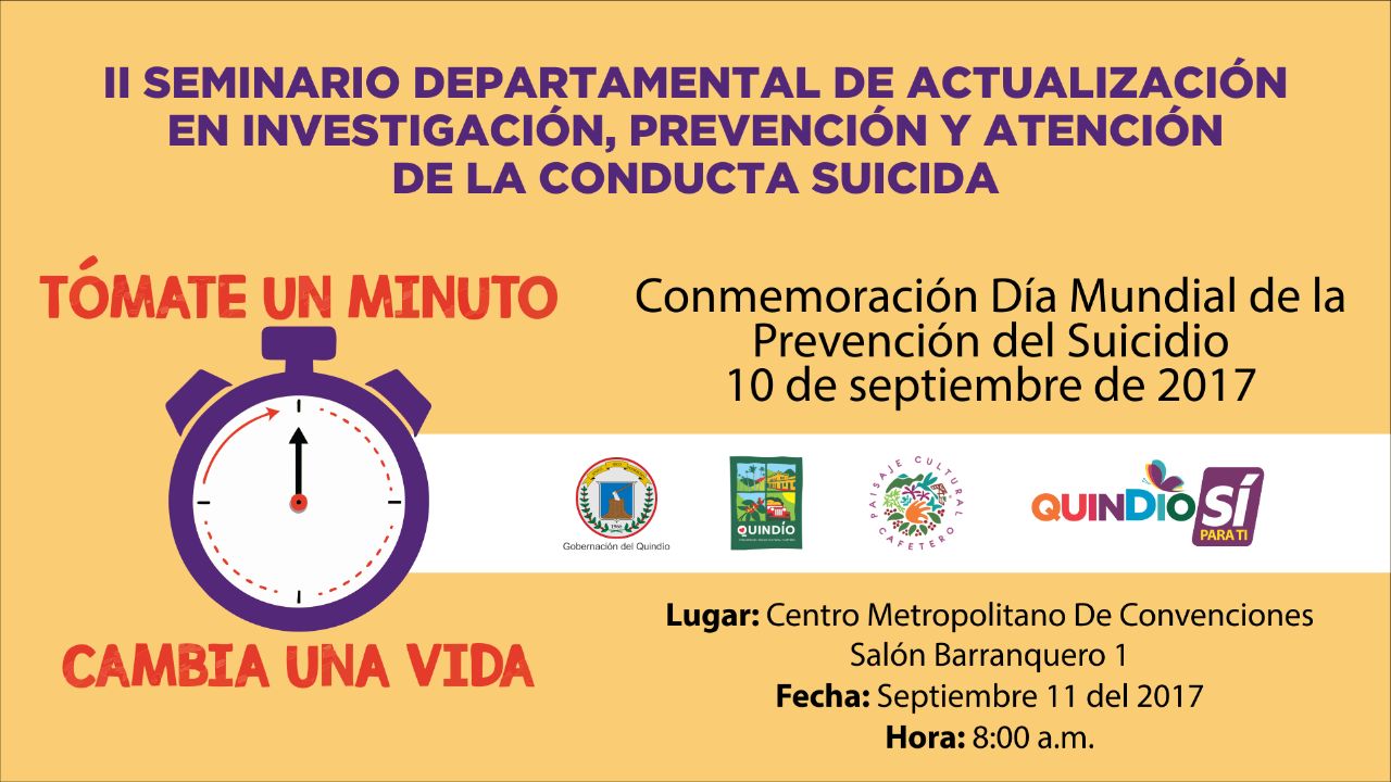 Hoy seminario para prevenir el suicidio en el Quindío