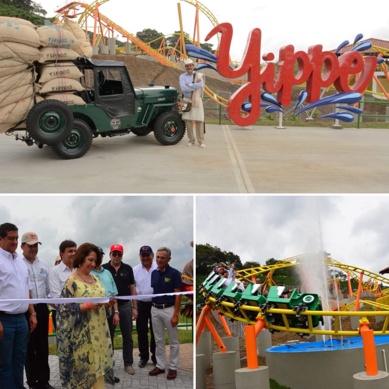 Gobernadora del Quindío e participó de la inauguración de la montaña rusa Yippe en el Parque del Café