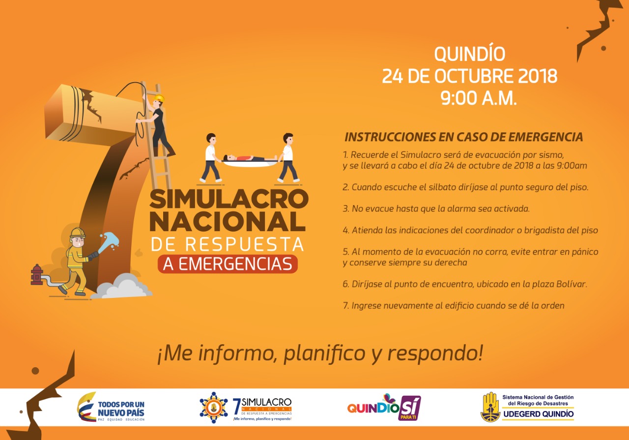 Este 24 de octubre todos invitados a participar del VII Simulacro de Respuesta a Emergencias